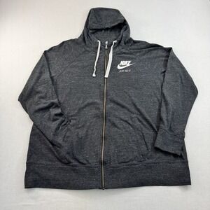 Nike Plus Size Full Zip Hoodie Dark Gray Women's 1X Sportswear Athleisure Swoosh